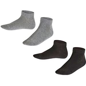 FALKE Unisex Kids Happy Double Pack K Sn Cotton Low-Cut Plain 2 Pairs Trainer Socks, Multicolor Black Grey 0050, 5.5-8 FALKE Unisex Kids Happy Double Pack K Sn Cotton Low-Cut Plain 2 Pairs Trainer Socks, Multicolor Black Grey 0050, 5.5-8