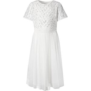 Maya Deluxe Midi Girls Dress for Wedding with Sequin Embellishment Short Sleeve Prom Birthday Bridesmaid Ivory Size 3-4 Years Maya Deluxe Midi Girls Dress for Wedding with Sequin Embellishment Short Sleeve Prom Birthday Bridesmaid Ivory Size 3-4 Years