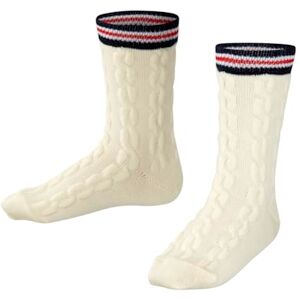 FALKE Unisex Kids Preppy Cable K So Wool Patterned 1 Pair Socks, White Off-White 2040, 12-2.5 FALKE Unisex Kids Preppy Cable K So Wool Patterned 1 Pair Socks, White Off-White 2040, 12-2.5