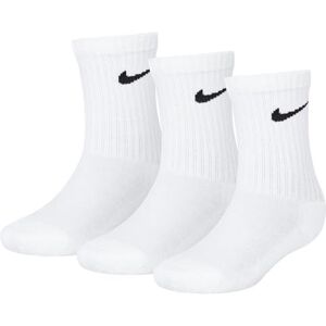 Nike Mens Kids Basic Pack Crew 3pk Eu 27-35 SOCKS, White Nike Mens Kids Basic Pack Crew 3pk Eu 27-35 SOCKS, White
