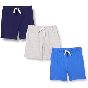 Amazon Essentials Unisex Babies' Cotton Pull-On Shorts Discontinued Colours, Pack of 3, Blue/Grey Heather/Navy, 0-3 Months Amazon Essentials Unisex Babies' Cotton Pull-On Shorts Discontinued Colours, Pack of 3, Blue/Grey Heather/Navy, 0-3 Months
