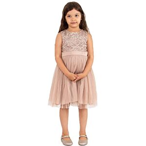 Maya Deluxe Girl's Midi Dress Sequins Embellished Party Tutu Bridesmaids Wedding with Belt Bow, Taupe Blush, 11 Years Maya Deluxe Girl's Midi Dress Sequins Embellished Party Tutu Bridesmaids Wedding with Belt Bow, Taupe Blush, 11 Years