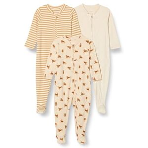Amazon Essentials Unisex Babies' Footed Sleepsuit, Pack of 3, Oatmeal Heather/Stripes/Tiger, 6-9 Months Amazon Essentials Unisex Babies' Footed Sleepsuit, Pack of 3, Oatmeal Heather/Stripes/Tiger, 6-9 Months