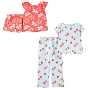 Simple Joys by Carter's Girls' Little Kid 4-Piece Poly Pajamas, Berries/Floral, 4 Simple Joys by Carter's Girls' Little Kid 4-Piece Poly Pajamas, Berries/Floral, 4