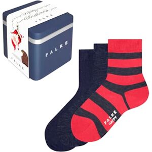 FALKE Unisex Kids Happy Triple Pack Giftbox K So Cotton Patterned 3 Pairs Socks, Multicolor Blue Red Mix 0019, 3-5 FALKE Unisex Kids Happy Triple Pack Giftbox K So Cotton Patterned 3 Pairs Socks, Multicolor Blue Red Mix 0019, 3-5