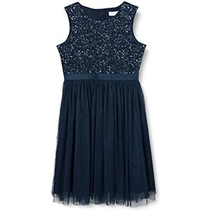 Maya Deluxe Girl's Midi Dress Sequins Embellished Party Tutu Bridesmaids Wedding with Belt Bow, Navy, 7 Years Maya Deluxe Girl's Midi Dress Sequins Embellished Party Tutu Bridesmaids Wedding with Belt Bow, Navy, 7 Years