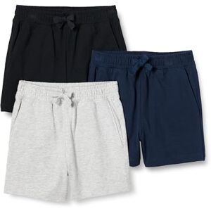 Amazon Essentials Toddler Boys' Cotton Jersey Shorts, Pack of 3, Black/Light Grey Heather/Navy, 3T Amazon Essentials Toddler Boys' Cotton Jersey Shorts, Pack of 3, Black/Light Grey Heather/Navy, 3T