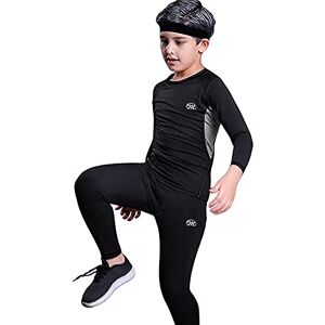 MeetHoo Thermal Underwear Kids, Boy's Long Sleeve Base Layer Compression Warm Underwear Set Bottom&Tops Fleece Lined for Kids (8-16 Years) S/135-145cm MeetHoo Thermal Underwear Kids, Boy's Long Sleeve Base Layer Compression Warm Underwear Set Bottom&Tops Fleece Lined for Kids (8-16 Years) S/135-145cm