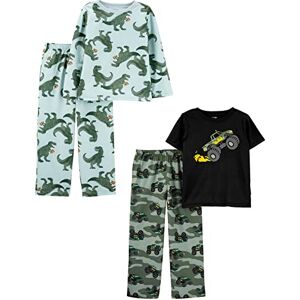 Simple Joys by Carter's Boys' Little Kid 4-Piece Poly Pajamas, Dino/Trucks, 8 Simple Joys by Carter's Boys' Little Kid 4-Piece Poly Pajamas, Dino/Trucks, 8