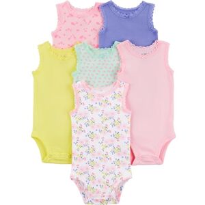 Simple Joys by Carter's Baby Girls' 6-Pack Sleevless Bodysuit, Multicolour/Floral/Forest Animals/Fruit, 0 Months (Pack of 6) Simple Joys by Carter's Baby Girls' 6-Pack Sleevless Bodysuit, Multicolour/Floral/Forest Animals/Fruit, 0 Months (Pack of 6)