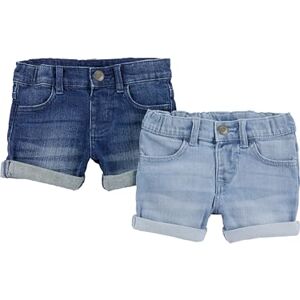 Simple Joys by Carter's Baby Girls' Denim Shorts, Pack of 2, Dark Denim/Light Denim, 3-6 Months Simple Joys by Carter's Baby Girls' Denim Shorts, Pack of 2, Dark Denim/Light Denim, 3-6 Months