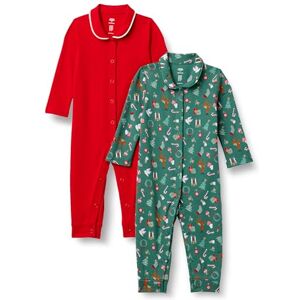 Amazon Essentials x Sofia Grainge Unisex Babies' Footless Sleepsuit, Pack of 2, Holiday/Red, 6-9 Months Amazon Essentials x Sofia Grainge Unisex Babies' Footless Sleepsuit, Pack of 2, Holiday/Red, 6-9 Months