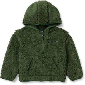 Amazon Essentials Boys' Half Zip Sherpa Hoodie Sweatshirt, Dark Olive, 3 Years Amazon Essentials Boys' Half Zip Sherpa Hoodie Sweatshirt, Dark Olive, 3 Years