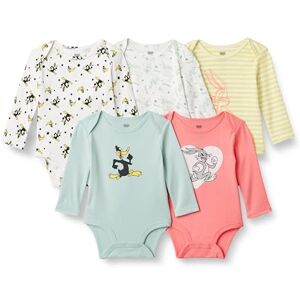 Amazon Essentials Harry Potter DC Comics Looney Tunes Unisex Babies' Long-Sleeve Bodysuits, Baby Vests, Pack of 5, Tweety Love, 0-3 Months Amazon Essentials Harry Potter DC Comics Looney Tunes Unisex Babies' Long-Sleeve Bodysuits, Baby Vests, Pack of 5, Tweety Love, 0-3 Months