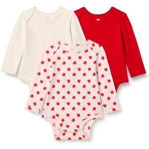 Amazon Essentials x Sofia Grainge Unisex Babies' Long Sleeve Crew Neck Bodysuit, Pack of 3, Apple Hearts/Ivory/Red, 24 Months Amazon Essentials x Sofia Grainge Unisex Babies' Long Sleeve Crew Neck Bodysuit, Pack of 3, Apple Hearts/Ivory/Red, 24 Months