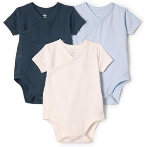 Amazon Essentials x Sofia Grainge Unisex Babies' Side Snap Short Sleeve Bodysuit, Pack of 3, Dark Navy/Ivory/Light Blue, 0 Months Amazon Essentials x Sofia Grainge Unisex Babies' Side Snap Short Sleeve Bodysuit, Pack of 3, Dark Navy/Ivory/Light Blue, 0 Months
