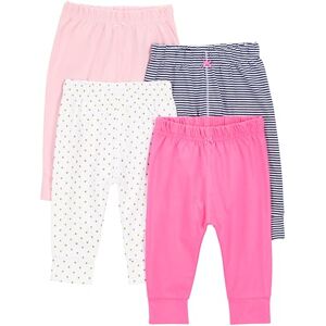 Simple Joys by Carter's Baby Girls' Trouser, Pack of 4, Navy Stripes/Pale Peach/Pink/White Dots, 12 Months Simple Joys by Carter's Baby Girls' Trouser, Pack of 4, Navy Stripes/Pale Peach/Pink/White Dots, 12 Months
