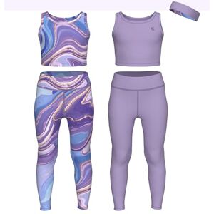 Essenclo Girls Athletic Leggings Yoga Pants w/Sleeveless Crop Tank Tops for Kids Workout Cheer Dance Run Sizes 3-16, 5pc Set E2110 Set-13-9-10 Essenclo Girls Athletic Leggings Yoga Pants w/Sleeveless Crop Tank Tops for Kids Workout Cheer Dance Run Sizes 3-16, 5pc Set E2110 Set-13-9-10