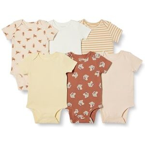 Amazon Essentials Unisex Babies' Short-Sleeve Bodysuits, Baby Vests, Pack of 6, Multicolour/Tiger, Premature Amazon Essentials Unisex Babies' Short-Sleeve Bodysuits, Baby Vests, Pack of 6, Multicolour/Tiger, Premature