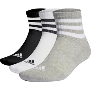 adidas Unisex Kids 3-Stripes Cushioned Sportswear Mid-Cut Socks 3 Pairs, Medium Grey Heather/White/Black, 7-8 Years adidas Unisex Kids 3-Stripes Cushioned Sportswear Mid-Cut Socks 3 Pairs, Medium Grey Heather/White/Black, 7-8 Years