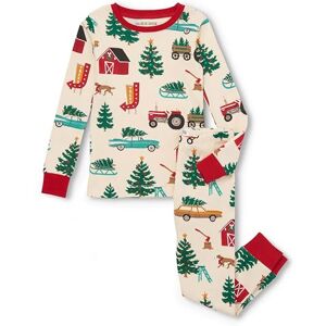 Little Blue House Kids' Long Sleeve Printed Pyjamas, Christmas Tree Farm, 3 Years Little Blue House Kids' Long Sleeve Printed Pyjamas, Christmas Tree Farm, 3 Years