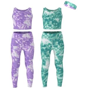 Essenclo Girls Athletic Leggings Yoga Pants w/Sleeveless Crop Tank Tops for Kids Workout Cheer Dance Run Sizes 3-16, 5pc Set E2110 Set-2-7-8 Essenclo Girls Athletic Leggings Yoga Pants w/Sleeveless Crop Tank Tops for Kids Workout Cheer Dance Run Sizes 3-16, 5pc Set E2110 Set-2-7-8