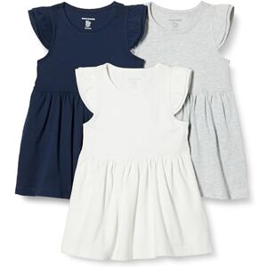 Amazon Essentials Girls' Ruffle Jersey Tunic, Pack of 3, Light Grey Heather/Navy/White, 6-7 Years Amazon Essentials Girls' Ruffle Jersey Tunic, Pack of 3, Light Grey Heather/Navy/White, 6-7 Years