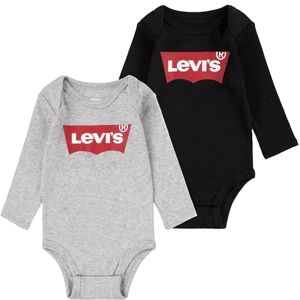 Levi's Kids Lhn ls 2pk batwing bodysuit set Unisex Gris 6-12 months Levi's Kids Lhn ls 2pk batwing bodysuit set Unisex Gris 6-12 months