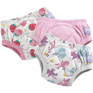 Mitac (3 Pack) Training Pants for Toddlers Reusable Cloth Potty Pants Training Underwear, 2-3 Years, Pink Strawberry Unicorns, Baby and Toddler, Boys and Girls with Cross-Stitch Mitac (3 Pack) Training Pants for Toddlers Reusable Cloth Potty Pants Training Underwear, 2-3 Years, Pink Strawberry Unicorns, Baby and Toddler, Boys and Girls with Cross-Stitch