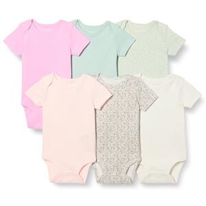 Amazon Essentials Unisex Babies' Short-Sleeve Bodysuits, Baby Vests, Pack of 6, Floral/Pink, Premature Amazon Essentials Unisex Babies' Short-Sleeve Bodysuits, Baby Vests, Pack of 6, Floral/Pink, Premature
