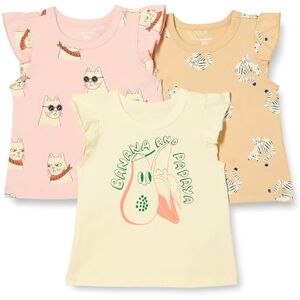 Amazon Essentials Girls' Sleeveless Ruffle T-Shirt, Pack of 3, Cool Cat/Tiger/Tropical Fruit, 9 Years Amazon Essentials Girls' Sleeveless Ruffle T-Shirt, Pack of 3, Cool Cat/Tiger/Tropical Fruit, 9 Years