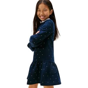 Tommy Hilfiger Girls Festive Stud HWK Dress LS KG0KG09273 Blue (Dark Night Navy) 9 Month Tommy Hilfiger Girls Festive Stud HWK Dress LS KG0KG09273 Blue (Dark Night Navy) 9 Month