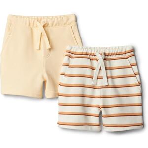 Amazon Essentials x Sofia Grainge Baby Boys' Pull-On Knit French Terry Shorts, Pack of 2, Pale Yellow/Stripes, 3 Years Amazon Essentials x Sofia Grainge Baby Boys' Pull-On Knit French Terry Shorts, Pack of 2, Pale Yellow/Stripes, 3 Years