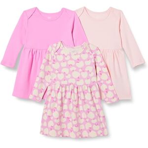 Amazon Essentials Baby Girls' Cotton Long-Sleeved Dress, Pack of 3, Pink/Apples, 0-3 Months Amazon Essentials Baby Girls' Cotton Long-Sleeved Dress, Pack of 3, Pink/Apples, 0-3 Months