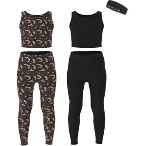Essenclo Girls Athletic Leggings Yoga Pants w/Sleeveless Crop Tank Tops for Kids Workout Cheer Dance Run Sizes 3-16, 5pc Set E2110 Set-8-3-4 Essenclo Girls Athletic Leggings Yoga Pants w/Sleeveless Crop Tank Tops for Kids Workout Cheer Dance Run Sizes 3-16, 5pc Set E2110 Set-8-3-4