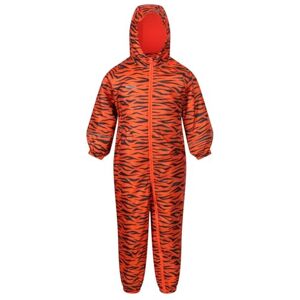 Regatta Kids Little Adventurers Printed Splat II Waterproof Suit, Blaze Orange Tiger, 5 Years Regatta Kids Little Adventurers Printed Splat II Waterproof Suit, Blaze Orange Tiger, 5 Years