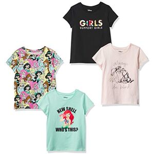 Amazon Essentials Disney Marvel Star Wars Frozen Princess Girls' Short-Sleeve T-Shirts, Pack of 4, Black/Green/Pink/Princess Power, 5 Years Amazon Essentials Disney Marvel Star Wars Frozen Princess Girls' Short-Sleeve T-Shirts, Pack of 4, Black/Green/Pink/Princess Power, 5 Years