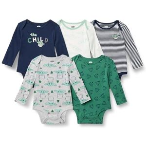 Amazon Essentials Disney Marvel Star Wars Unisex Babies' Long-Sleeve Bodysuits, Baby Vests, Pack of 5, Star Wars Child, 6-9 Months Amazon Essentials Disney Marvel Star Wars Unisex Babies' Long-Sleeve Bodysuits, Baby Vests, Pack of 5, Star Wars Child, 6-9 Months