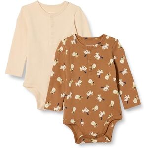 Amazon Essentials Unisex Babies' Long-Sleeved Henley Bodysuits, Pack of 2, Lion and Pony/Pale Peach, 24 Months Amazon Essentials Unisex Babies' Long-Sleeved Henley Bodysuits, Pack of 2, Lion and Pony/Pale Peach, 24 Months