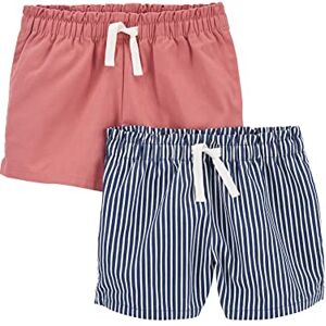 Simple Joys by Carter's Toddler Girls' Woven Shorts, Pack of 2, Coral Pink/Navy Stripes, 4 Years Simple Joys by Carter's Toddler Girls' Woven Shorts, Pack of 2, Coral Pink/Navy Stripes, 4 Years
