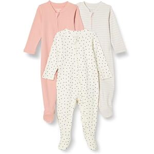 Amazon Essentials Unisex Babies' Footed Sleepsuit, Pack of 3, Dots/Dusty Rose/Stripes, 0 Months Amazon Essentials Unisex Babies' Footed Sleepsuit, Pack of 3, Dots/Dusty Rose/Stripes, 0 Months