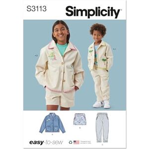 Simplicity Sewing Pattern SS3113HH Children's or Girls' and Boys' Jacket, Shorts and Trousers HH (3-4-5-6) Simplicity Sewing Pattern SS3113HH Children's or Girls' and Boys' Jacket, Shorts and Trousers HH (3-4-5-6)