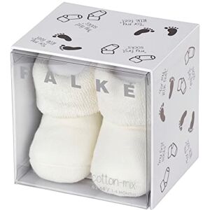 FALKE Unisex Baby Erstling B So Cotton Plain 1 Pair Socks, White Off-White 2040, 1-6 months FALKE Unisex Baby Erstling B So Cotton Plain 1 Pair Socks, White Off-White 2040, 1-6 months