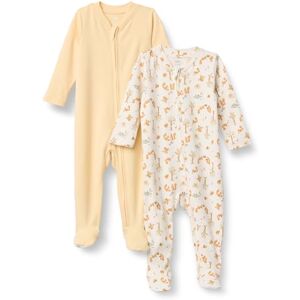 Amazon Essentials x Sofia Grainge Unisex Babies' Cotton Footed Sleepsuit, Pack of 2, Pale Yellow/Squirrel Picnic, 6-9 Months Amazon Essentials x Sofia Grainge Unisex Babies' Cotton Footed Sleepsuit, Pack of 2, Pale Yellow/Squirrel Picnic, 6-9 Months