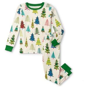 Little Blue House Kids' Long Sleeve Printed Pyjamas, Christmas Trees, 2 Years Little Blue House Kids' Long Sleeve Printed Pyjamas, Christmas Trees, 2 Years