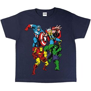 Popgear Marvel Comics Classic Characters T-Shirt, Kids, 2-13 Years, Navy, Official Merchandise Popgear Marvel Comics Classic Characters T-Shirt, Kids, 2-13 Years, Navy, Official Merchandise