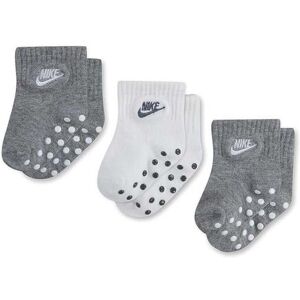 Nike Children's Apparel Kids' Toddler Mid Cut Quarter Gripper Socks, Grey/White, 3/4.5 Nike Children's Apparel Kids' Toddler Mid Cut Quarter Gripper Socks, Grey/White, 3/4.5