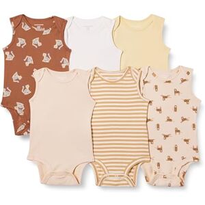 Amazon Essentials Unisex Babies' Sleeveless Bodysuits, Baby Vests, Pack of 6, Multicolour/Tiger, 18 Months Amazon Essentials Unisex Babies' Sleeveless Bodysuits, Baby Vests, Pack of 6, Multicolour/Tiger, 18 Months