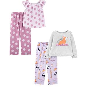 Simple Joys by Carter's Girls' Little Kid 4-Piece Poly Pajamas, Animals/Yoga, 4 Simple Joys by Carter's Girls' Little Kid 4-Piece Poly Pajamas, Animals/Yoga, 4