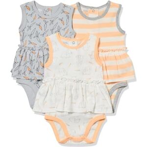 Amazon Essentials Baby Girls' Sleeveless Bodysuit Dress, Pack of 3, Grey Carrots/Light Orange Rugby Stripe/White Bunny, 24 Months Amazon Essentials Baby Girls' Sleeveless Bodysuit Dress, Pack of 3, Grey Carrots/Light Orange Rugby Stripe/White Bunny, 24 Months